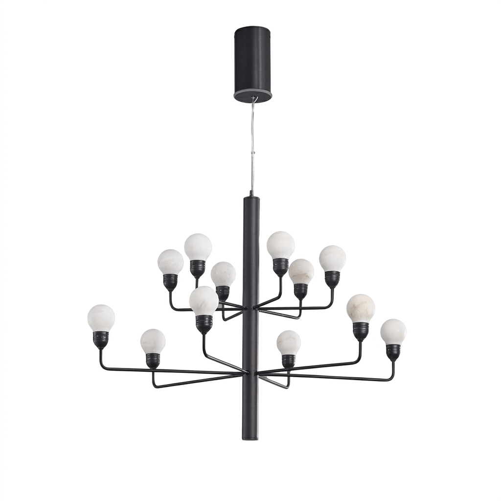 Alberaine Tiered Alabaster Globe Chandelier