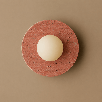 Neranenne Round Stone Disc Wall Sconce