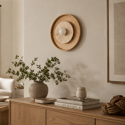 Valinine Travertine Wall Sconce