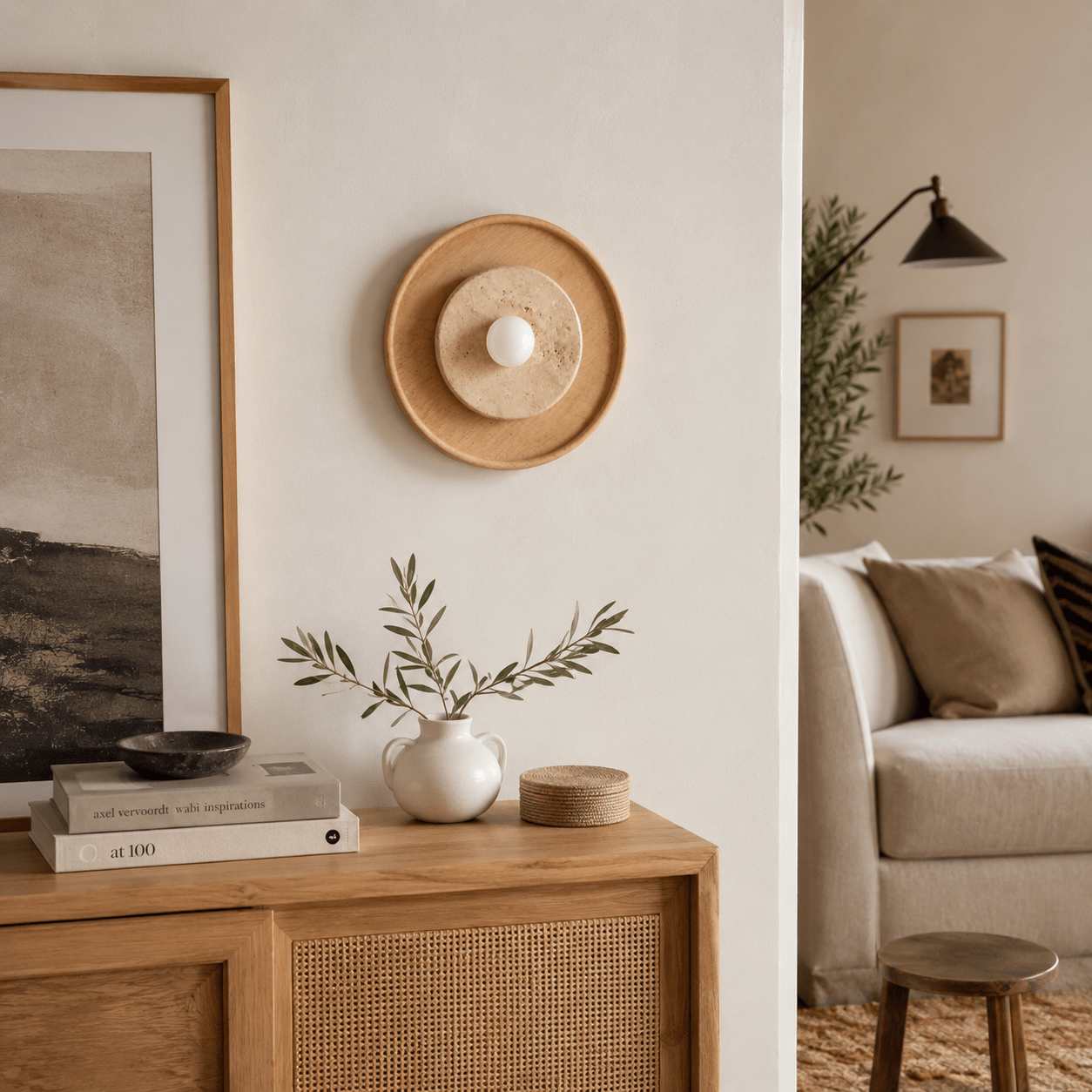 Valinine Travertine Wall Sconce