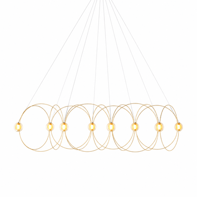 Amber Glass Orb Loop Chandelier
