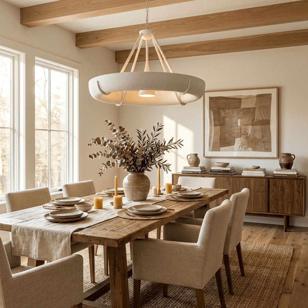 Plaster Drum Chandelier
