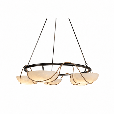 Alabaster Bowl Ring Chandelier