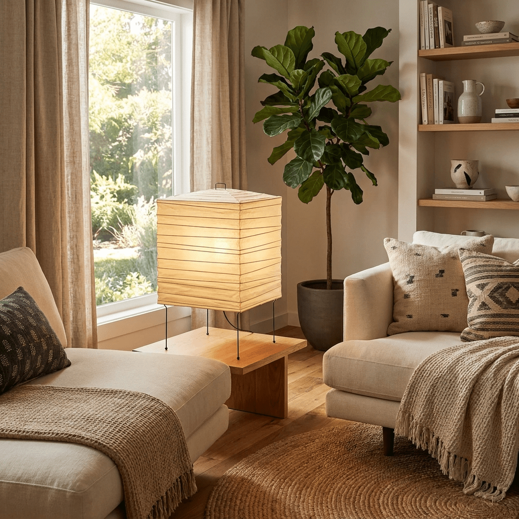 Ribbed Paper Lantern Table Lamp