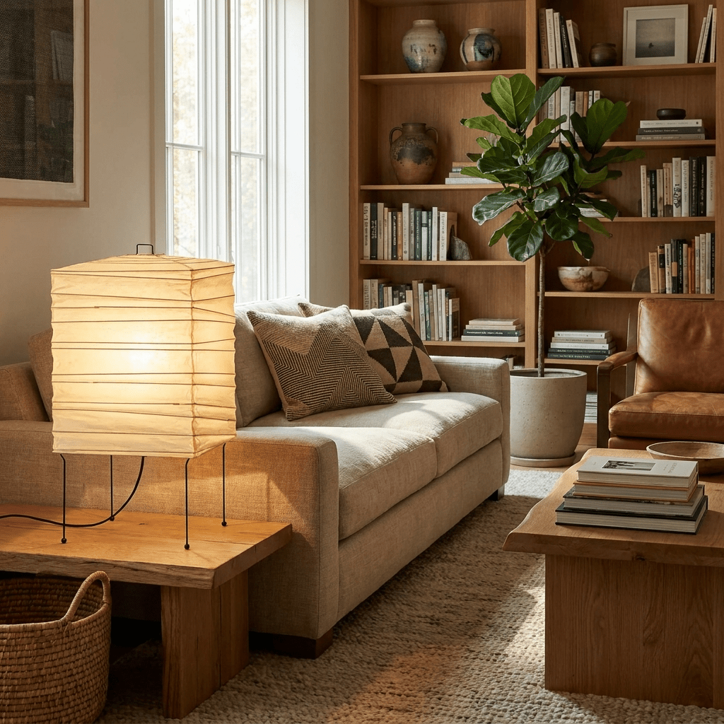Ribbed Paper Lantern Table Lamp