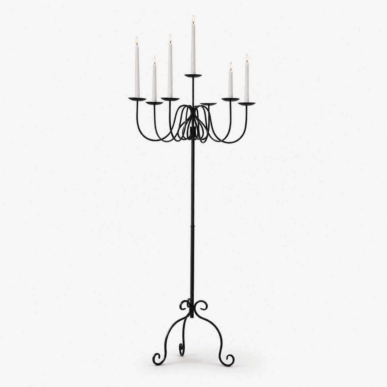 Wrought Iron Floor Candelabra