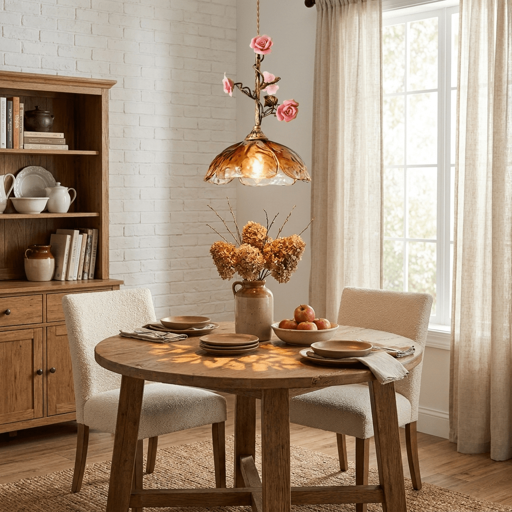 Trellis Rose Pendant Lamp