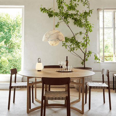 Alabaster Bud Dome Brass Pendant Light
