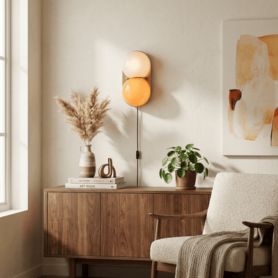 Orinborne Globe Glass Plug In Indoor Wall Light