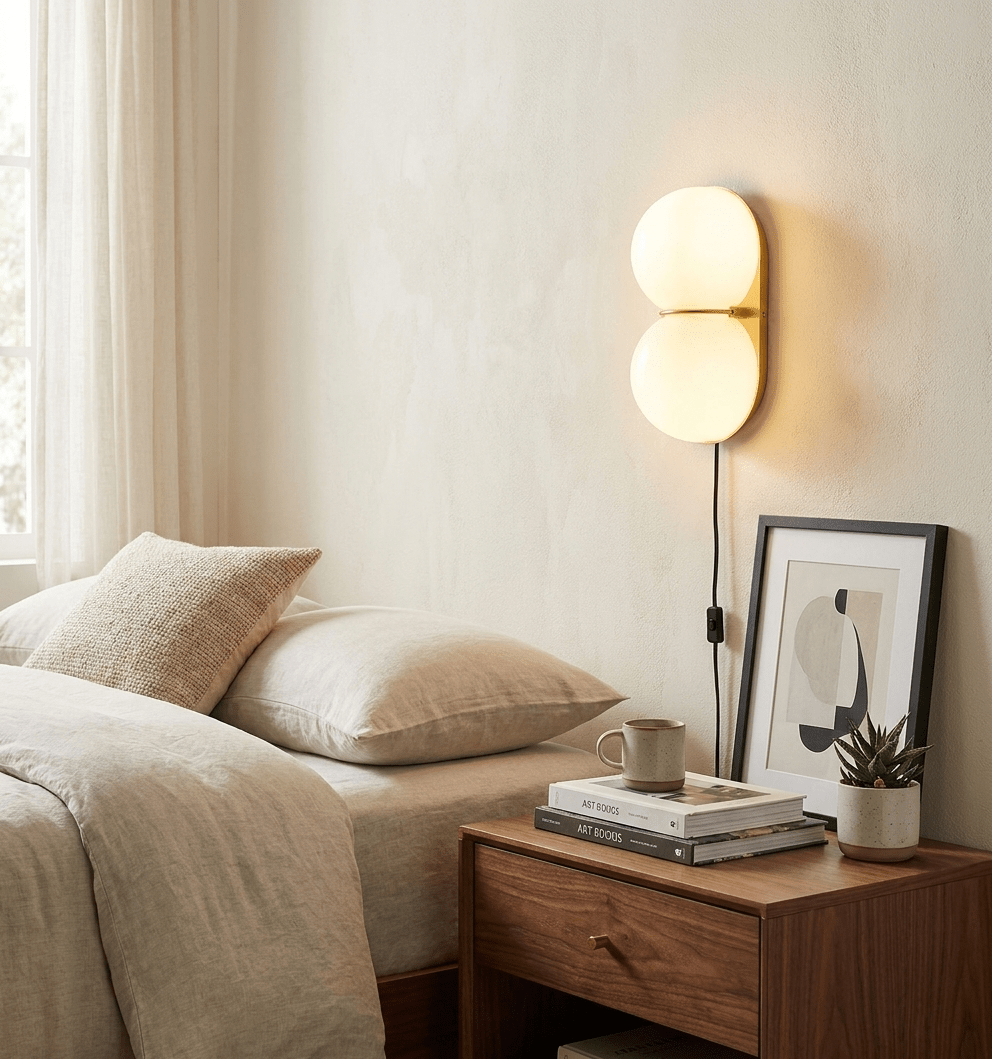 Orinborne Globe Glass Plug In Indoor Wall Light