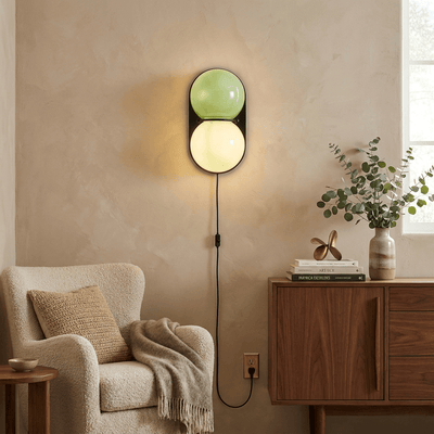 Orinborne Globe Glass Plug In Indoor Wall Light