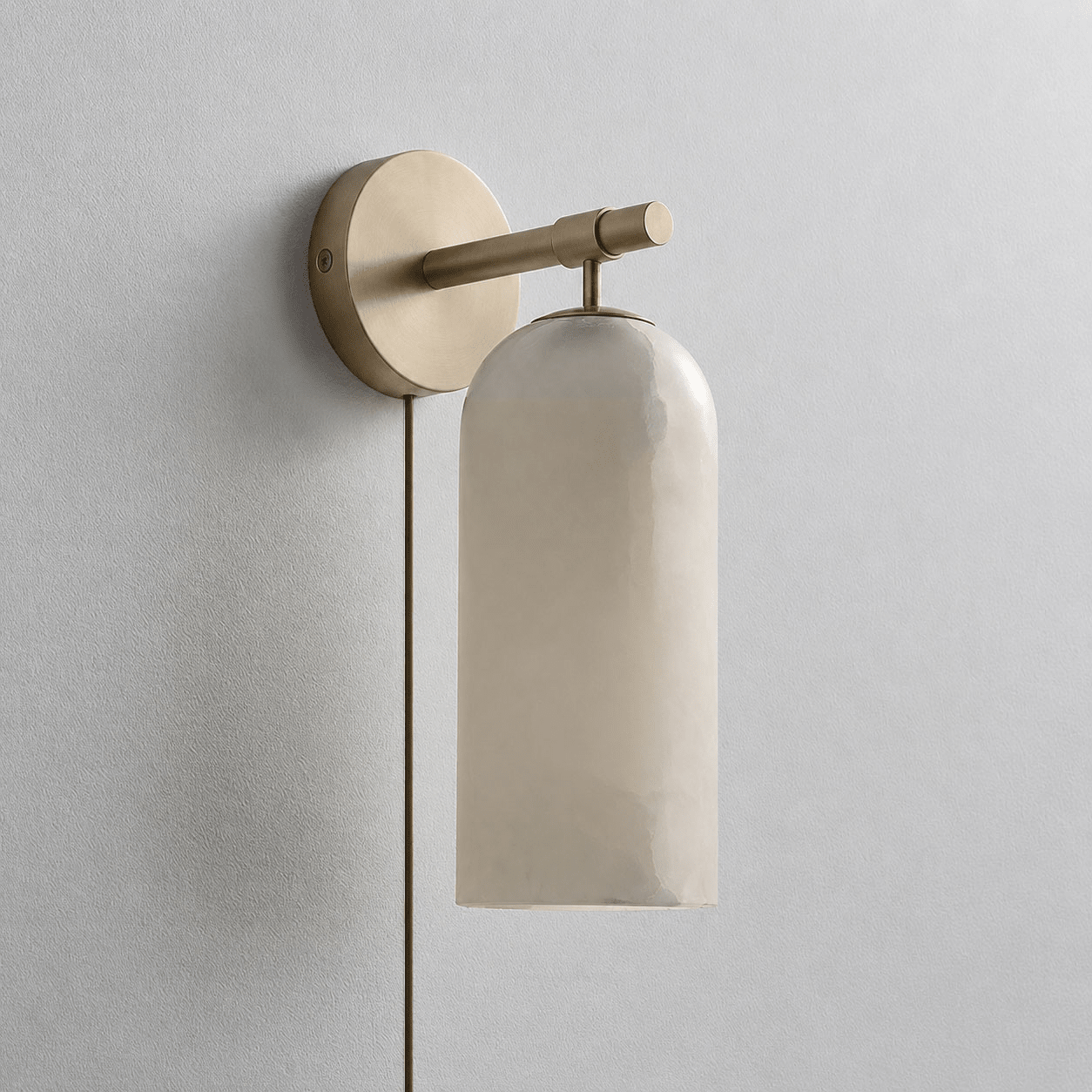 Everwell Pillar Alabaster Plug In Indoor Wall Light
