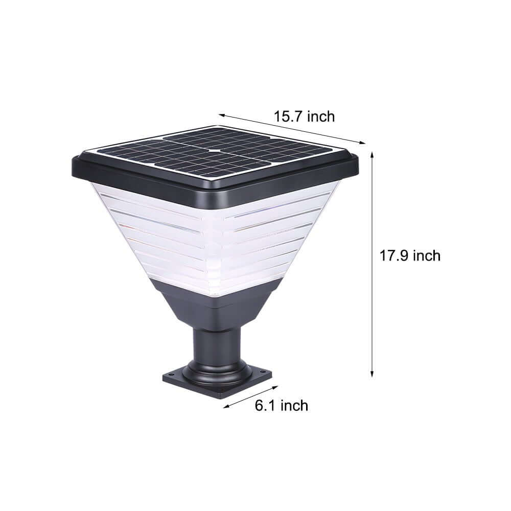 Garder Square Solar LED Aluminum Outdoor Pier Post Light