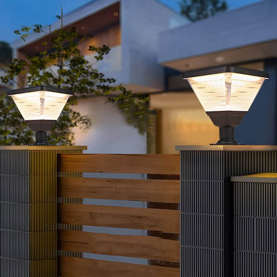 Garder Square Solar LED Aluminum Outdoor Pier Post Light