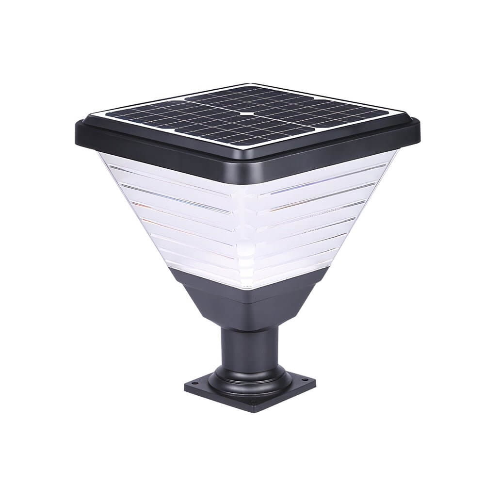 Garder Square Solar LED Aluminum Outdoor Pier Post Light