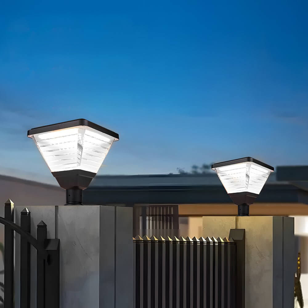 Garder Square Solar LED Aluminum Outdoor Pier Post Light