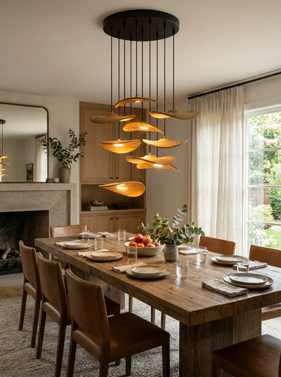 Lowenstone Wood Blade Chandelier