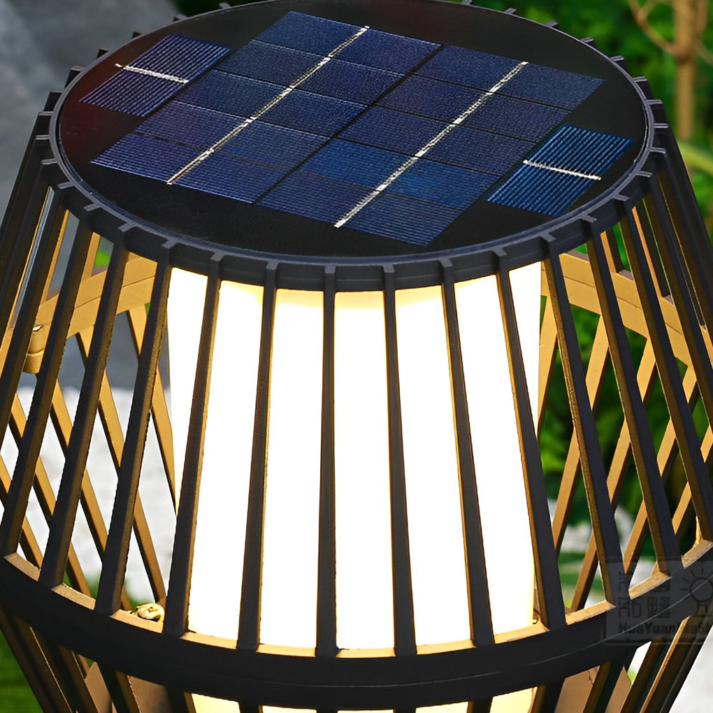 Deirdre Modern Solar Caged Aluminum Outdoor Lanterns