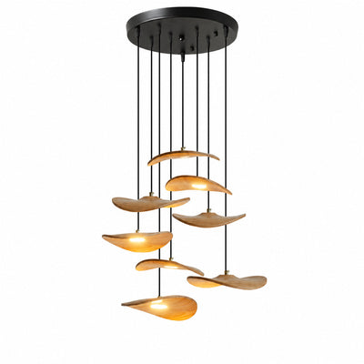 Lowenstone Wood Blade Chandelier