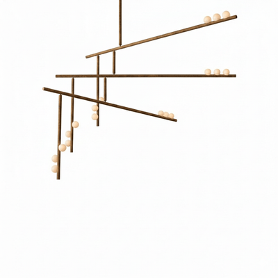 Miraview Brass Glass Drop Chandelier