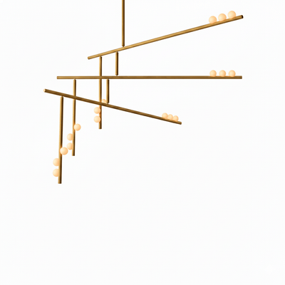 Miraview Brass Glass Drop Chandelier