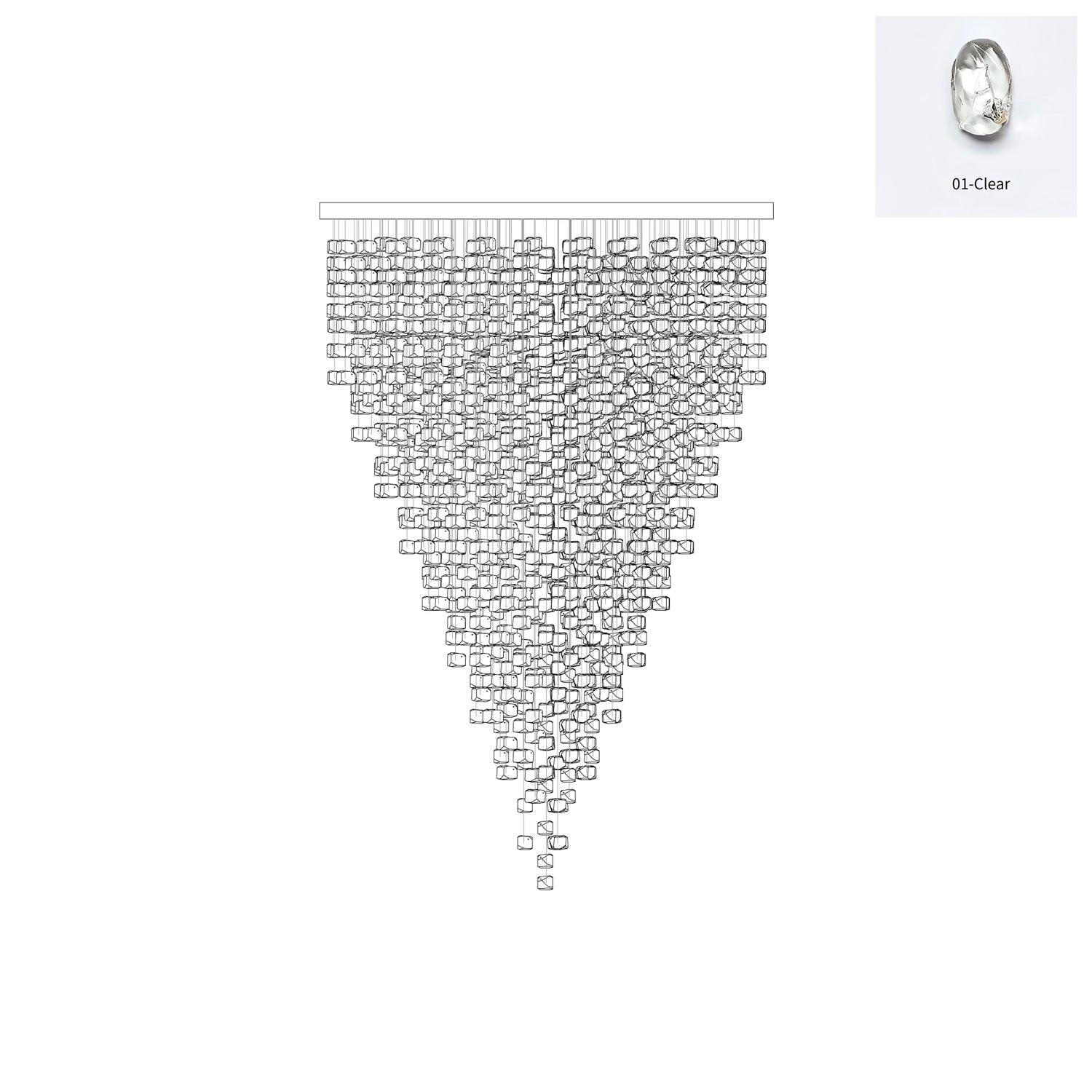 Belora Postmodern Luxury Stone Crystal Chandelier