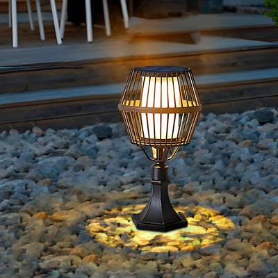 Deirdre Modern Solar Caged Aluminum Outdoor Lanterns