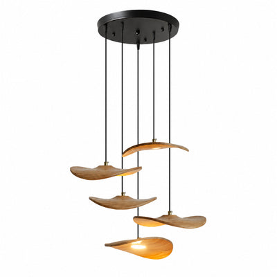 Lowenstone Wood Blade Chandelier