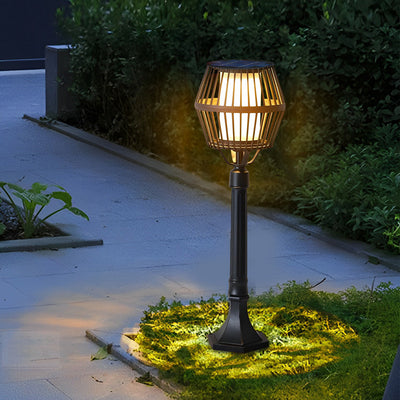 Deirdre Modern Solar Caged Aluminum Outdoor Lanterns