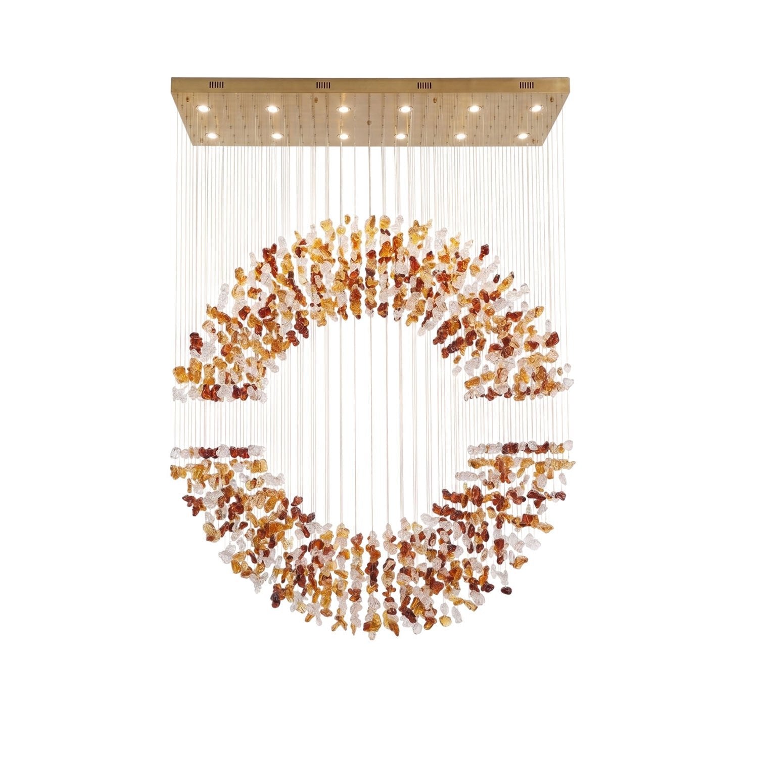 Amber Crystal Halo Chandelier