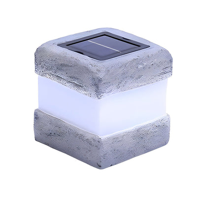 Thunder Sleek Square Solar Resin  Garden Lamp