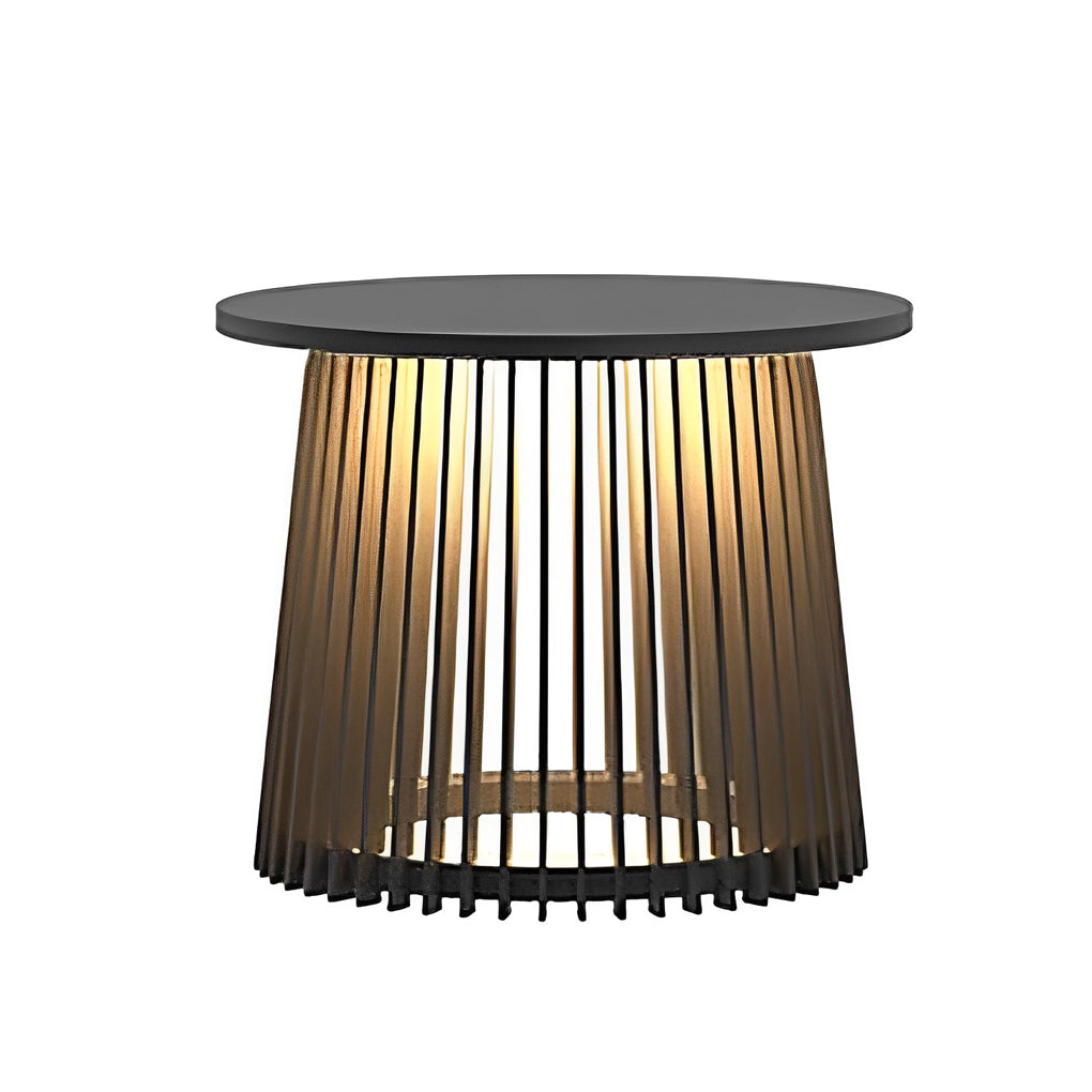Kin Round Cage RGB Solar Iron Outdoor Table Lanterns