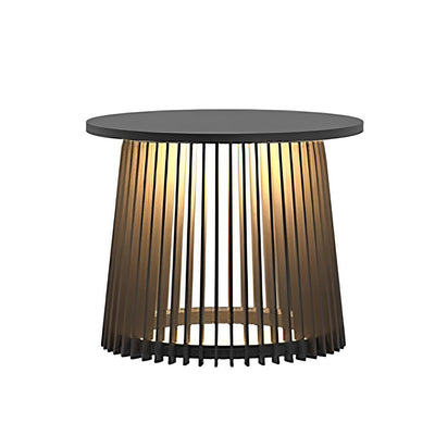 Kin Round Cage RGB Solar Iron Outdoor Table Lanterns