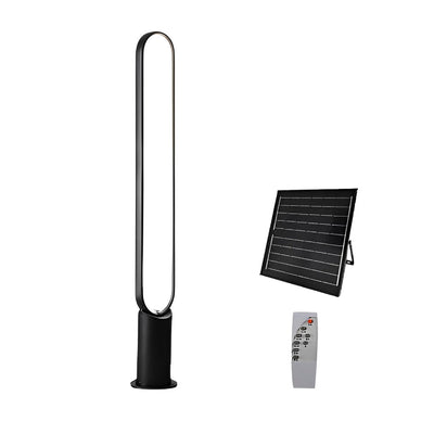 Modern Long Linear LED Solar Pathway Lights in Black Aluminum, Waterproof