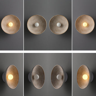 Aria Modern Round Indoor Wall Lamp Wood Bedroom Living Room - Neutral Decor