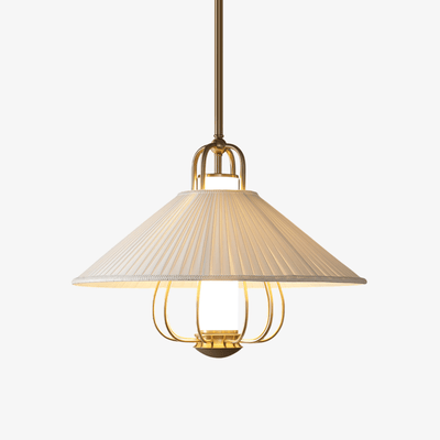 Solisiella Pendant Light Fabric Gold LED Dining