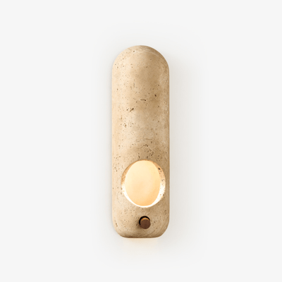 Serirella Travertine Aperture Wall Sconce