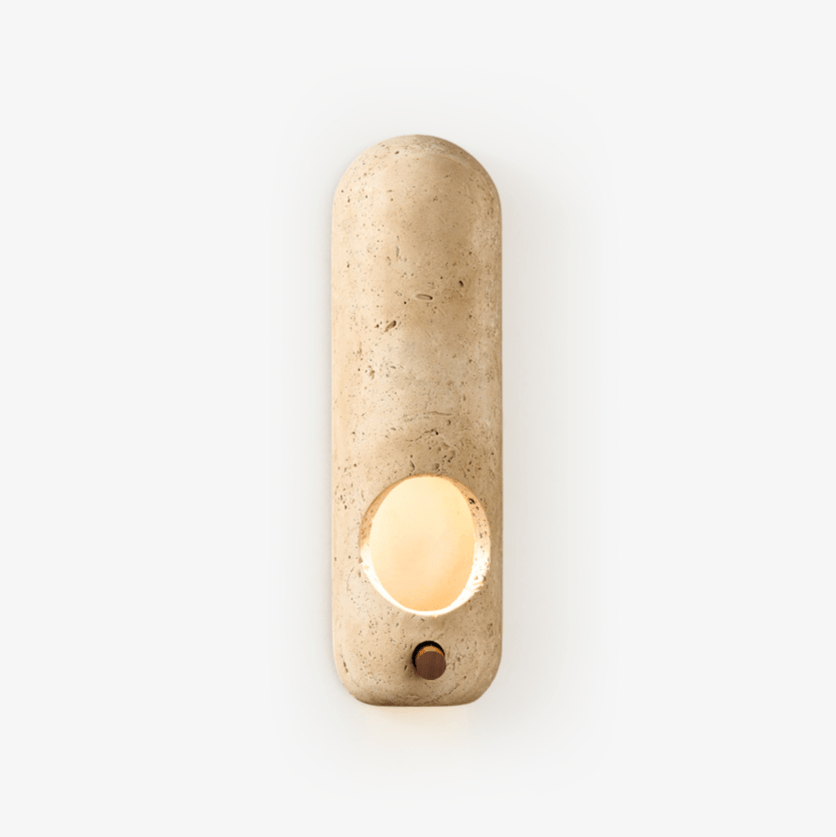 Serirella Travertine Aperture Wall Sconce