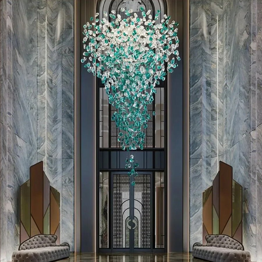 Belora Postmodern Luxury Stone Crystal Chandelier