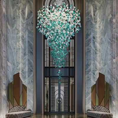 Polychrome Mineral Quartz Cascade Chandelier