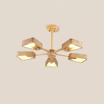 Hedra  Travertone  Geometric  Chandelier