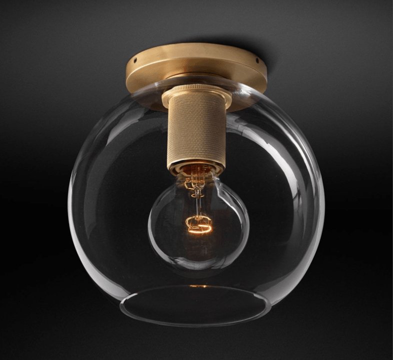 Elthyn Ceiling Lamp Cone Glass Brass Minimalist Industrial