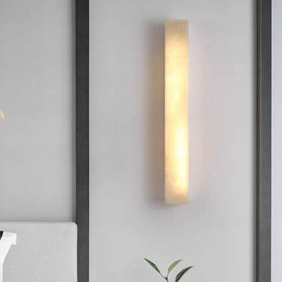 Arisha Modern Rectangular Marble Outdoor Wall Lamp - Neutral Decor