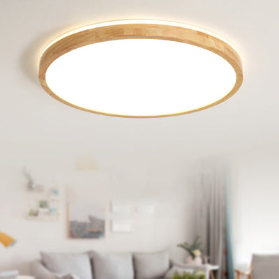 Muto Nordic Acrylic/Wood Flush Mount Ceiling Light Wood - Neutral Decor