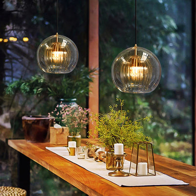 Valentina Nordic Glass Globe Pendant Light Bedroom - Neutral Decor