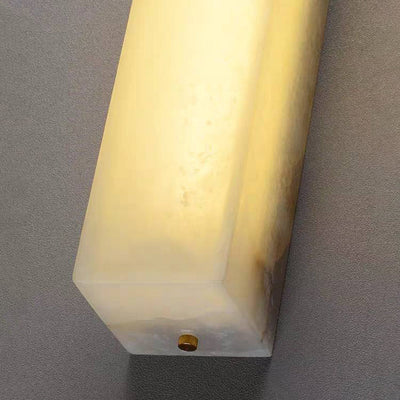 Arisha Modern Rectangular Marble Outdoor Wall Lamp - Neutral Decor