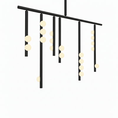 Miraview Brass Glass Drop Chandelier