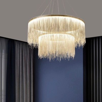 Arisha Tassel Chain Art Deco Pendant Light Living Room Hall - Neutral Decor
