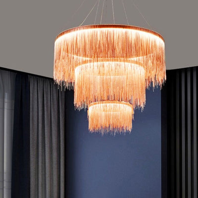 Arisha Tassel Chain Art Deco Pendant Light Living Room Hall - Neutral Decor
