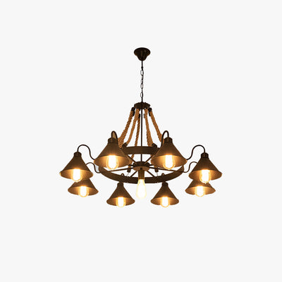 Epoch Vintage Industrial Rope Chandelier Living Room - Neutral Decor